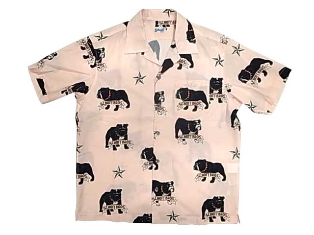 SCHOTT ����åȡ�HAWAIIAN SHIRT BULLDOG �ϥ磻���� ����� �֥�ɥå��������ϥ磻���󥷥�ġ������ϥ���ġ�PINK �ԥ�