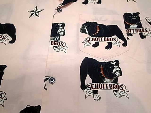 SCHOTT ����åȡ�HAWAIIAN SHIRT BULLDOG �ϥ磻���� ����� �֥�ɥå��������ϥ磻���󥷥�ġ������ϥ���ġ�PINK �ԥ�