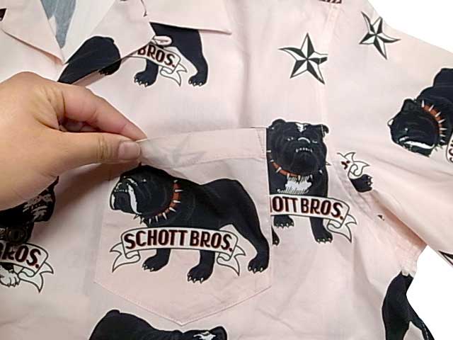 SCHOTT ����åȡ�HAWAIIAN SHIRT BULLDOG �ϥ磻���� ����� �֥�ɥå��������ϥ磻���󥷥�ġ������ϥ���ġ�PINK �ԥ�