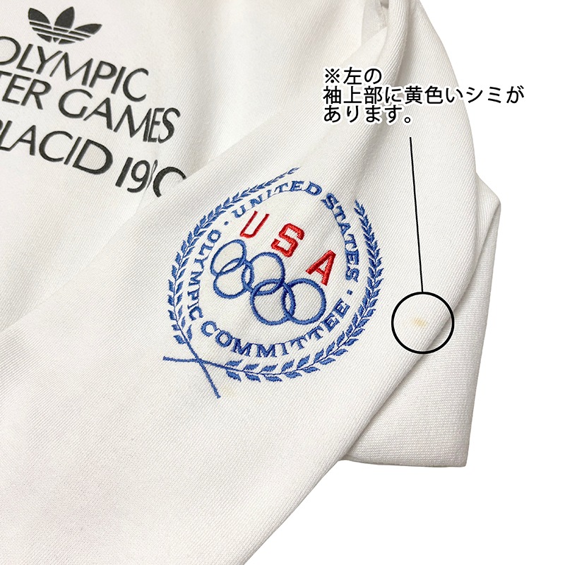 ��SALE 20%OFF�� 80s��adidas ���ǥ�������LAKE PLACID OLYMPIC C/N SWEAT �졼���ץ饷�å��ߵ������ԥå� ���롼�ͥå� �������åȡ�col:WHITE��size:S���䥿�� ��VINTAGE ������ơ����ۡ���šۡ�Ź�޻����Բġ�