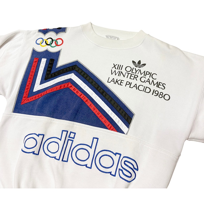 ��SALE 20%OFF�� 80s��adidas ���ǥ�������LAKE PLACID OLYMPIC C/N SWEAT �졼���ץ饷�å��ߵ������ԥå� ���롼�ͥå� �������åȡ�col:WHITE��size:S���䥿�� ��VINTAGE ������ơ����ۡ���šۡ�Ź�޻����Բġ�