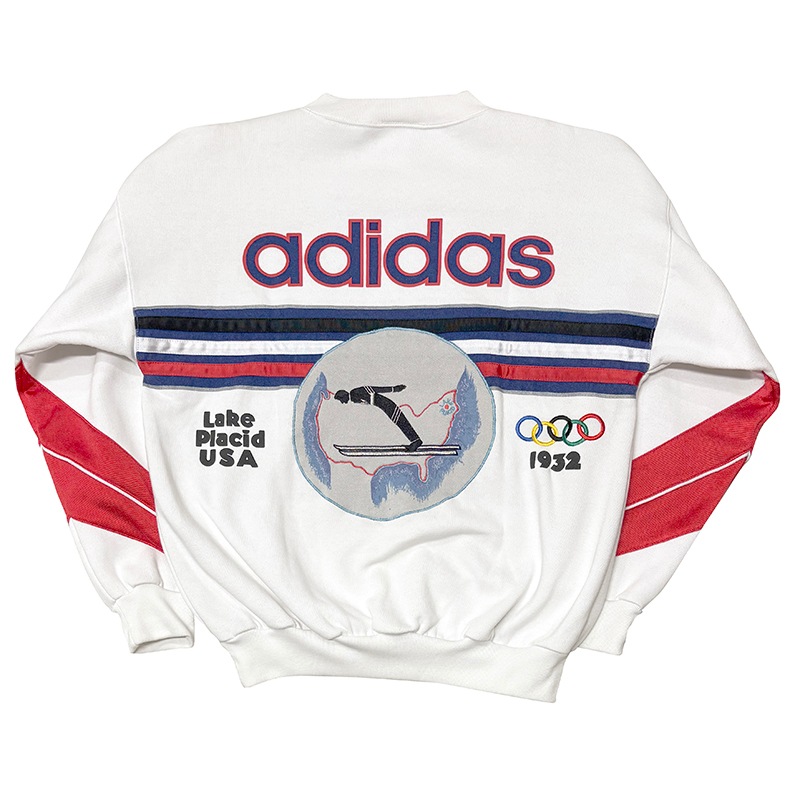 ��SALE 20%OFF�� 80s��adidas ���ǥ�������LAKE PLACID OLYMPIC C/N SWEAT �졼���ץ饷�å��ߵ������ԥå� ���롼�ͥå� �������åȡ�col:WHITE��size:S���䥿�� ��VINTAGE ������ơ����ۡ���šۡ�Ź�޻����Բġ�