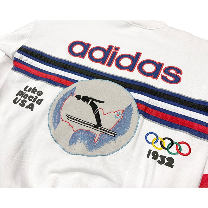 ��SALE 20%OFF�� 80s��adidas ���ǥ�������LAKE PLACID OLYMPIC C/N SWEAT �졼���ץ饷�å��ߵ������ԥå� ���롼�ͥå� �������åȡ�col:WHITE��size:S���䥿�� ��VINTAGE ������ơ����ۡ���šۡ�Ź�޻����Բġ�