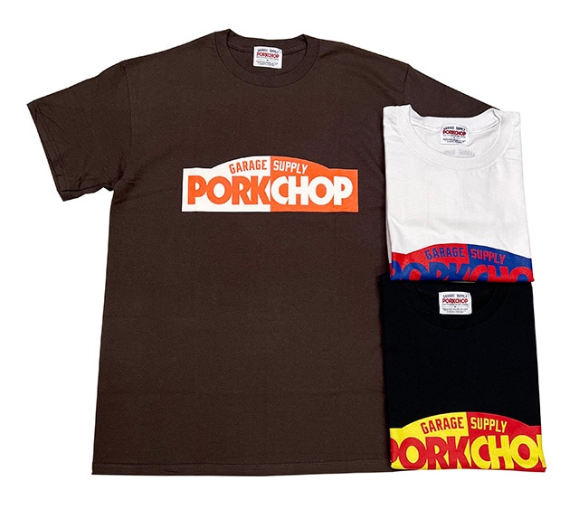 PORKCHOP �ݡ�������åס�24 BLOCK LOGO TEE��24�֥��å����� T����ġ�Ⱦµ��3��(BROWN/BLACK/WHITE)��2024SS