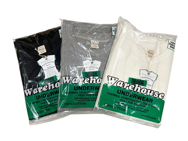 ����Ź������WAREHOUSE �� Style&Respect���������ϥ��� �� ����������ꥹ�ڥ��� CREW NECK WAFFLE THERMAL��L/S TEE�����롼�ͥå� ��åե� �����ޥ롡3����WHITE/GRAY/BLACK��Ĺµ������T