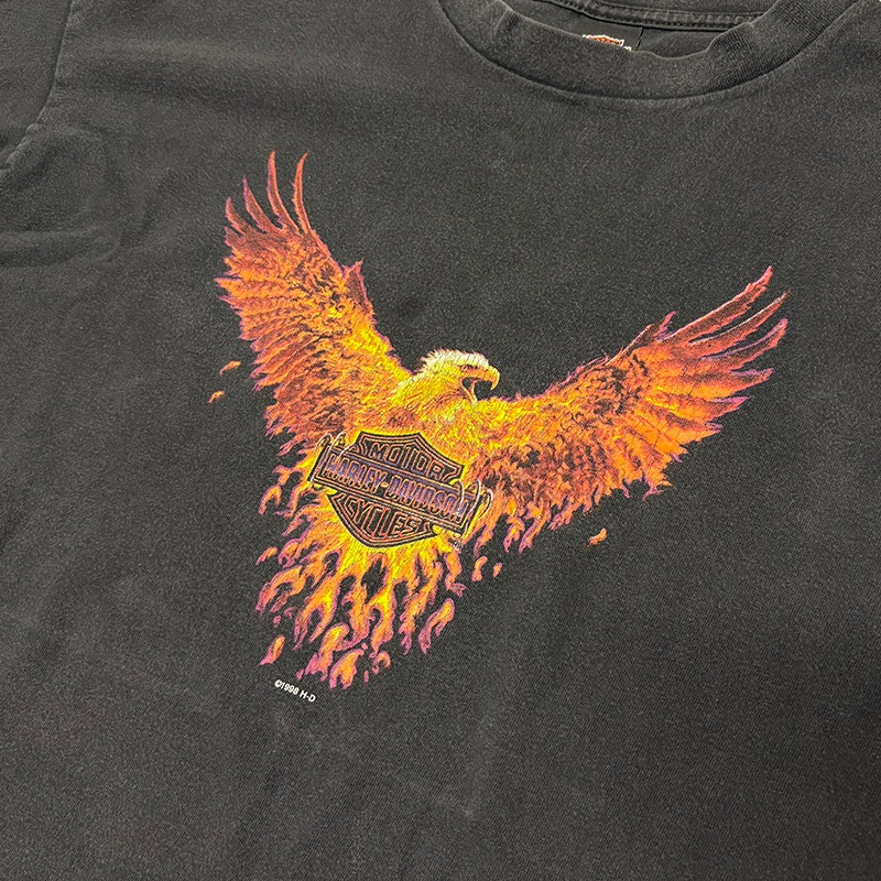 ��98��Harley-Davidson �ϡ��졼���ӥåɥ���SHORT SLEEVE T-SHIRTS ���硼�ȥ��꡼�� T����ġ�col:BLACK��size:XXL��COTTON100%��Made in U.S.A.����VINTAGE �ӥ�ơ����ۡ���šۡ�Ź�޻����Բġ�
