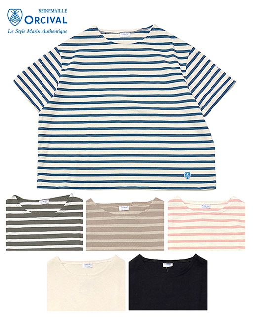 ORCIVAL �������Х롡#B258 Women's Crew Neck S/S Pullover �����ޥ� ���롼�ͥå� ���硼�ȥ��꡼�� �ץ륪���С����磻��T����ġ��磻�ɥ��륨�åȡ��������Х롡Made in FRANCE