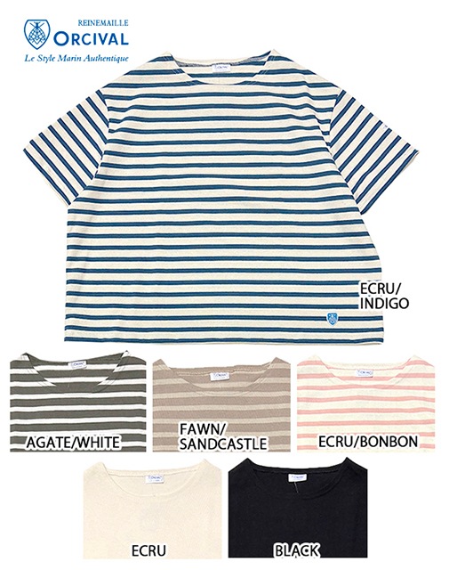 ORCIVAL �������Х롡#B258 Women's Crew Neck S/S Pullover �����ޥ� ���롼�ͥå� ���硼�ȥ��꡼�� �ץ륪���С����磻��T����ġ��磻�ɥ��륨�åȡ��������Х롡Made in FRANCE