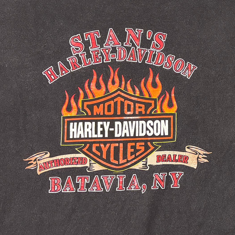 ��01��Harley-Davidson �ϡ��졼���ӥåɥ���LONG SLEEVE T-SHIRTS ���󥰥��꡼�� T����ġ�col:BLACK��size:3XL��Made in U.S.A.����USED �桼���ɡۡ���šۡ�Ź�޻����Բġ�