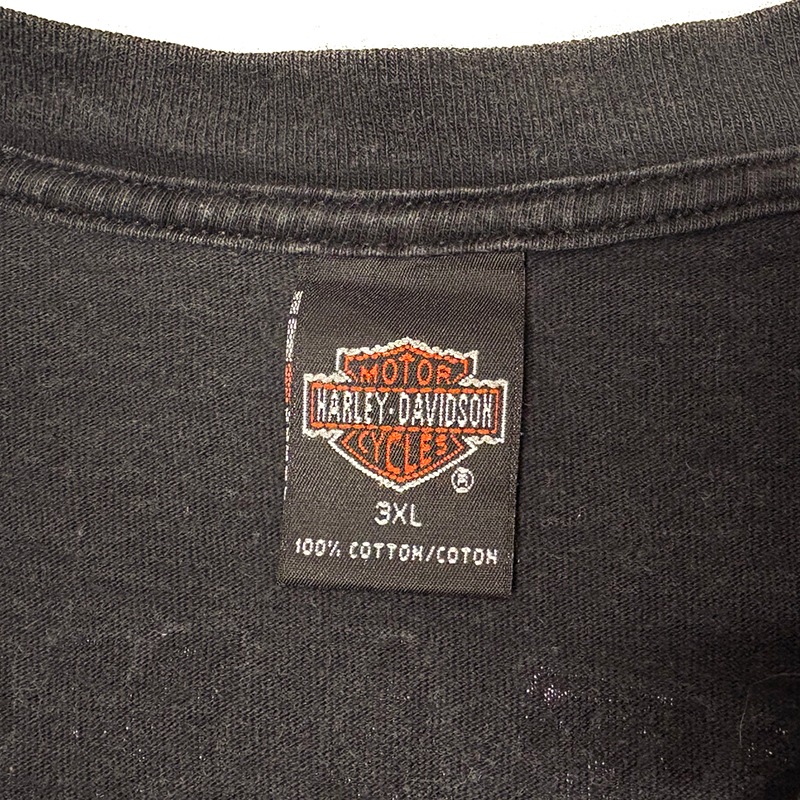 ��01��Harley-Davidson �ϡ��졼���ӥåɥ���LONG SLEEVE T-SHIRTS ���󥰥��꡼�� T����ġ�col:BLACK��size:3XL��Made in U.S.A.����USED �桼���ɡۡ���šۡ�Ź�޻����Բġ�