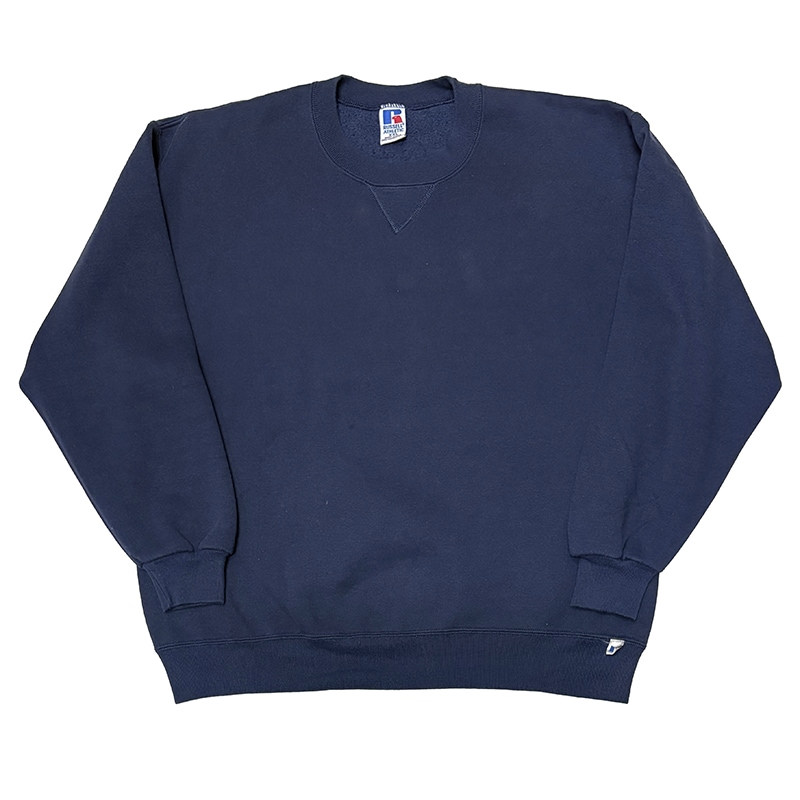 90s��RUSSELL ATHLETIC ��å��� ��������å���CREW NECK SWEAT ���롼�ͥå� �������åȡ�̵�ϡ�col:NAVY��size:XXL��Made in U.S.A.��BIG SIZE����VINTAGE ������ơ����ۡ���šۡ�Ź�޻����Բġ�