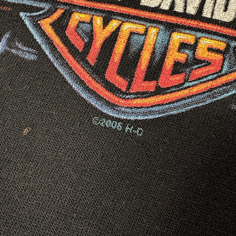 ��06��Harley-Davidson �ϡ��졼���ӥåɥ���LONG SLEEVE T-SHIRTS ���󥰥��꡼�� T����ġ�col:BLACK��size:2X-LARGE��Made in U.S.A.����USED �桼���ɡۡ���šۡ�Ź�޻����Բġ�