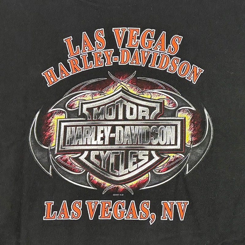 ��06��Harley-Davidson �ϡ��졼���ӥåɥ���LONG SLEEVE T-SHIRTS ���󥰥��꡼�� T����ġ�col:BLACK��size:2X-LARGE��Made in U.S.A.����USED �桼���ɡۡ���šۡ�Ź�޻����Բġ�
