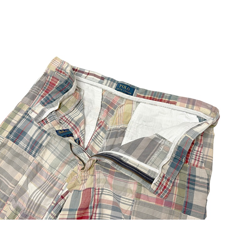 ��SALE 30%OFF��Polo by Ralph Lauren �ݥ� ���ե������MADRAS CHECK SHORTS �ޥɥ饹�����å� ���硼�ġ�col.WHITE��PINK�ϡ�size:W35��COTTON100�� ��USED �桼���ɡۡ���šۡ�Ź�޻����Բġ�