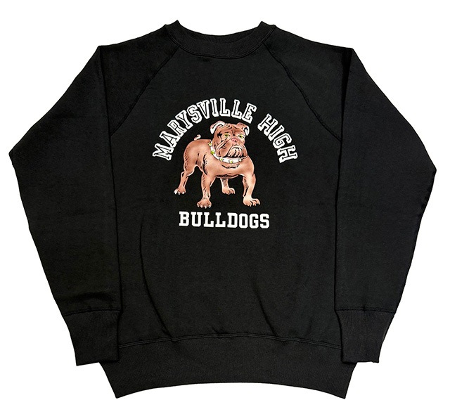 WAREHOUSE �������ϥ�����Lot 409 MARYSVILLE HIGH�����롼�ͥå� �������åȡ�bulldog �֥�ɥå���2��(BLACK/NAVY)���ե��å����ץ��ȡ�MADE IN JAPAN