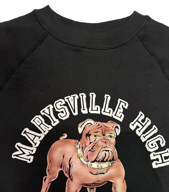 WAREHOUSE �������ϥ�����Lot 409 MARYSVILLE HIGH�����롼�ͥå� �������åȡ�bulldog �֥�ɥå���2��(BLACK/NAVY)���ե��å����ץ��ȡ�MADE IN JAPAN