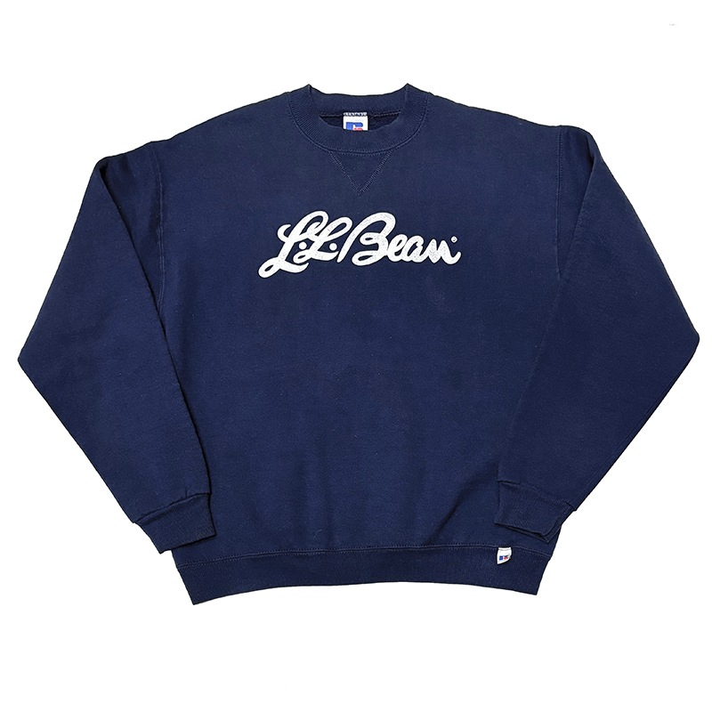 90s��L.L.BEAN ���륨��ӡ���RUSSELL ATHLETIC ��å��륢������å���CREW NECK SWEAT ���롼�ͥå� �������åȡ�col:NAVY��size:YOUTH XL��Made in U.S.A.����VINTAGE �ӥ�ơ����ۡ���šۡ�Ź�޻����Բġ�