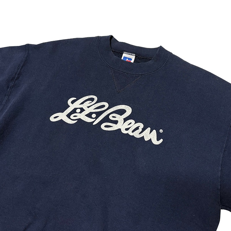 90s��L.L.BEAN ���륨��ӡ���RUSSELL ATHLETIC ��å��륢������å���CREW NECK SWEAT ���롼�ͥå� �������åȡ�col:NAVY��size:YOUTH XL��Made in U.S.A.����VINTAGE �ӥ�ơ����ۡ���šۡ�Ź�޻����Բġ�