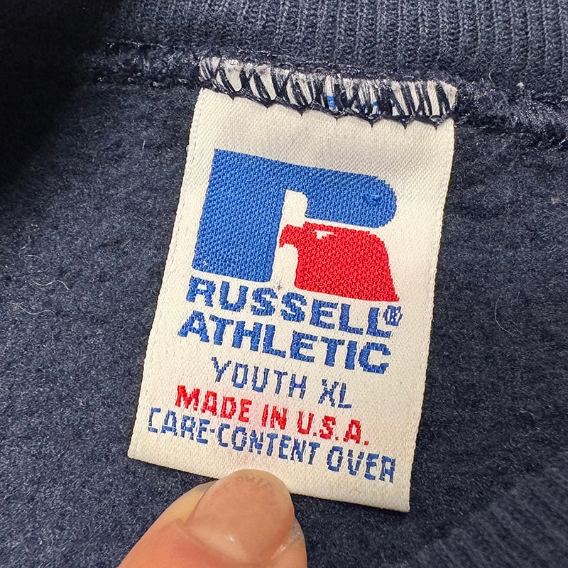 90s��L.L.BEAN ���륨��ӡ���RUSSELL ATHLETIC ��å��륢������å���CREW NECK SWEAT ���롼�ͥå� �������åȡ�col:NAVY��size:YOUTH XL��Made in U.S.A.����VINTAGE �ӥ�ơ����ۡ���šۡ�Ź�޻����Բġ�