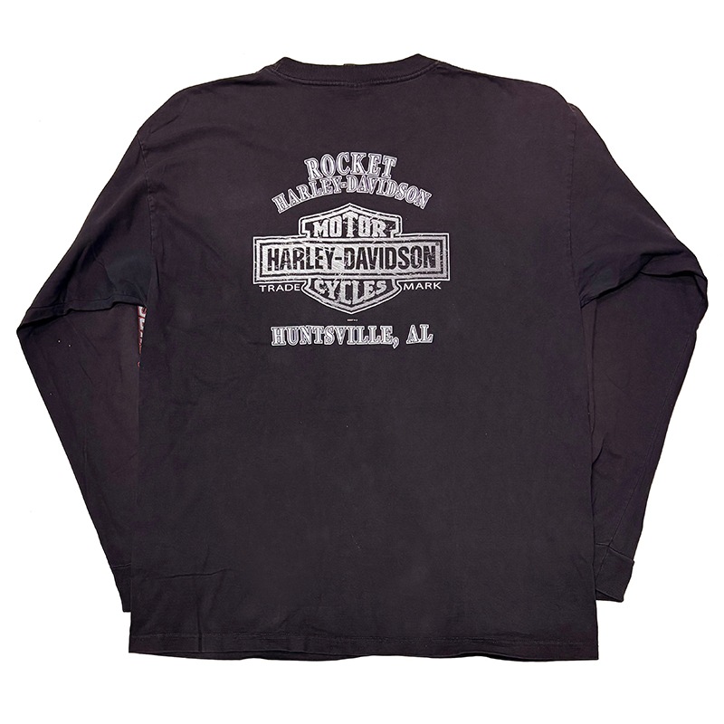 ��07��Harley-Davidson �ϡ��졼���ӥåɥ���LONG SLEEVE T-SHIRTS ���󥰥��꡼�� T����ġ�col:BLACK��size:2X-LARGE��Made in U.S.A.����USED �桼���ɡۡ���šۡ�Ź�޻����Բġ�