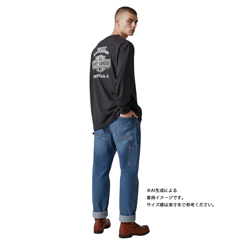��07��Harley-Davidson �ϡ��졼���ӥåɥ���LONG SLEEVE T-SHIRTS ���󥰥��꡼�� T����ġ�col:BLACK��size:2X-LARGE��Made in U.S.A.����USED �桼���ɡۡ���šۡ�Ź�޻����Բġ�