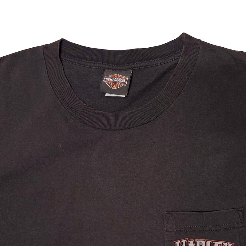 ��07��Harley-Davidson �ϡ��졼���ӥåɥ���LONG SLEEVE T-SHIRTS ���󥰥��꡼�� T����ġ�col:BLACK��size:2X-LARGE��Made in U.S.A.����USED �桼���ɡۡ���šۡ�Ź�޻����Բġ�