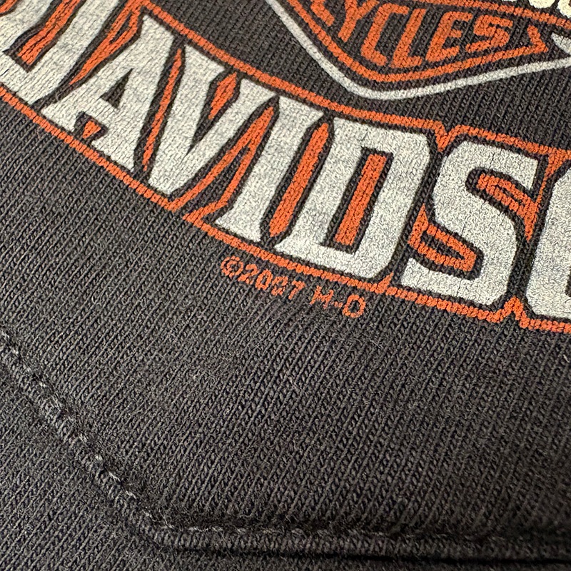 ��07��Harley-Davidson �ϡ��졼���ӥåɥ���LONG SLEEVE T-SHIRTS ���󥰥��꡼�� T����ġ�col:BLACK��size:2X-LARGE��Made in U.S.A.����USED �桼���ɡۡ���šۡ�Ź�޻����Բġ�