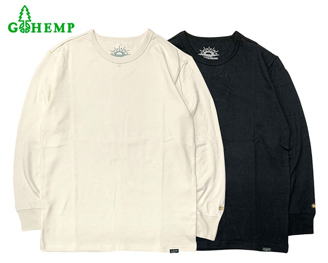 GOHEMP �����إ�ס�BASIC L/SL TEE -SUN BLEND WARMER �١����å� ���󥰥��꡼�� T����� -����֥��� �������ޡ����㡦�ʡ��ӡ��ݲ����ۼ�®�������ä�������ʡ���ŷ���Ǻࡡgo hemp��2024FW