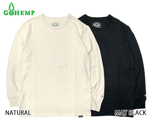GOHEMP �����إ�ס�BASIC L/SL TEE -SUN BLEND WARMER �١����å� ���󥰥��꡼�� T����� -����֥��� �������ޡ����㡦�ʡ��ӡ��ݲ����ۼ�®�������ä�������ʡ���ŷ���Ǻࡡgo hemp��2024FW