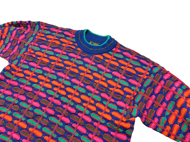 ��SALE 20%OFF�� COOGI ����������3D Knit Wool Sweater 3D�˥å� �����륻��������col.Neon color�ϡ�size:XL��100��PURE WOOL��Made in AUSTRALIA����OLD ������ɡۡ���šۡ�Ź�޻����Բġ�