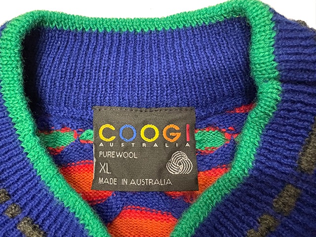 ��SALE 20%OFF�� COOGI ����������3D Knit Wool Sweater 3D�˥å� �����륻��������col.Neon color�ϡ�size:XL��100��PURE WOOL��Made in AUSTRALIA����OLD ������ɡۡ���šۡ�Ź�޻����Բġ�