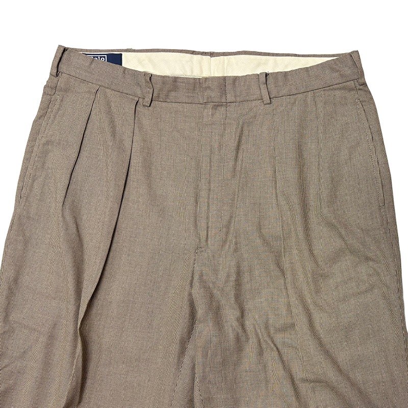 ��SALE 30%OFF��Polo by Ralph Lauren �ݥ� ���ե������2tuck Cotton Slacks 2���å� ���åȥ� ����å�����col.BROWN�ϡ�size:W36��COTTON100�� ��USED �桼���ɡۡ���šۡ�Ź�޻����Բġ�
