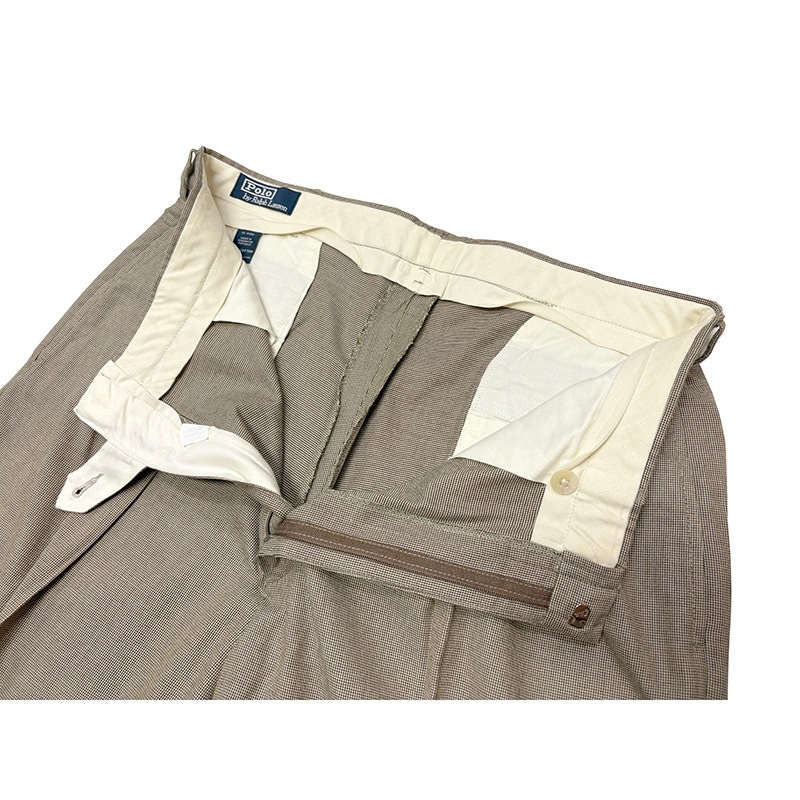 ��SALE 30%OFF��Polo by Ralph Lauren �ݥ� ���ե������2tuck Cotton Slacks 2���å� ���åȥ� ����å�����col.BROWN�ϡ�size:W36��COTTON100�� ��USED �桼���ɡۡ���šۡ�Ź�޻����Բġ�