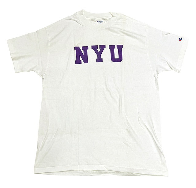��DEADSTOCK��90��s CHAMPION �����ԥ���NYU �ץ��� T����� WHITE��size:X-LARGE ����ꥫ����USED �桼���ɡۡ���š�