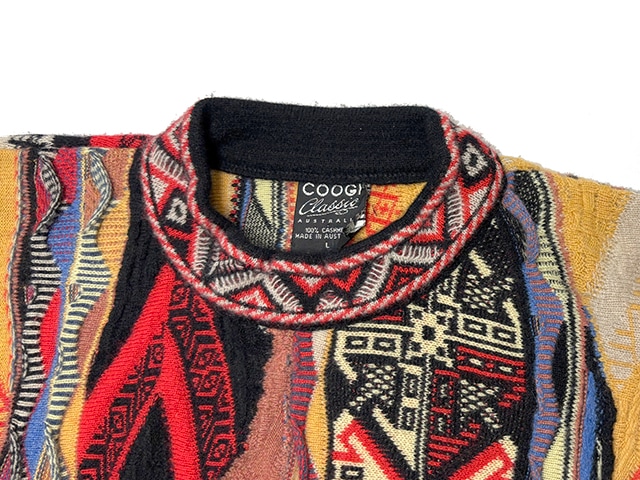 ��SALE 30%OFF�� COOGI ����������3D Knit Cashmere Sweater 3D�˥å� �����ߥ�����������col.YELLOW�ϡ�size:L��100��CASHMERE��Made in AUSTRALIA����OLD ������ɡۡ���šۡ�Ź�޻����Բġ�