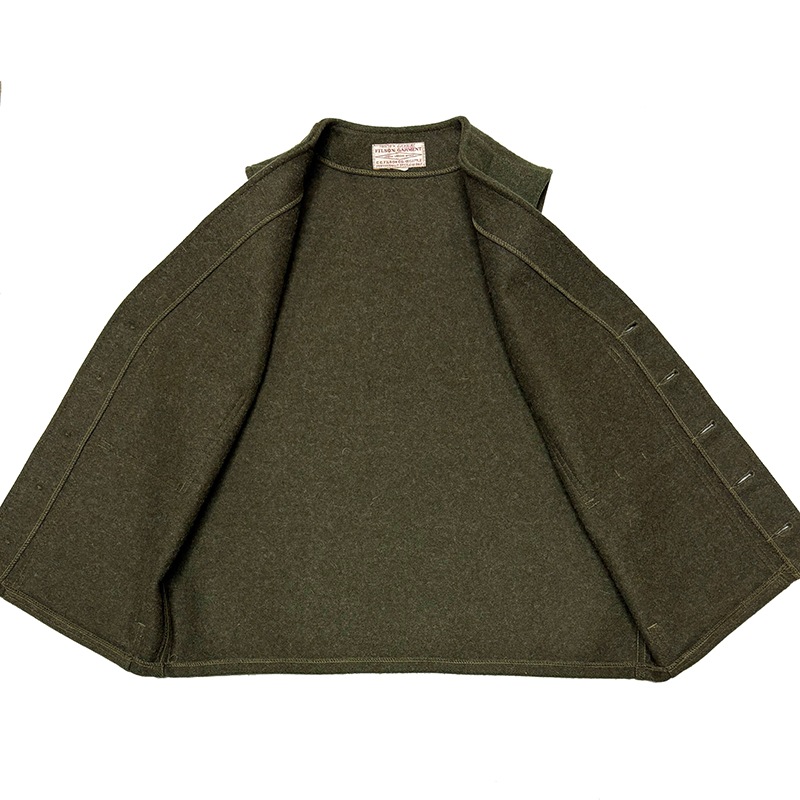FILSON �ե��륽��MACKINAW WOOL VEST �ޥå��Ρ� ������ �٥��ȡ�col:OLIVE��size:ɽ���ʤ�(M����)��100�� VIRGIN WOOL����USED �桼���ɡۡ���š�