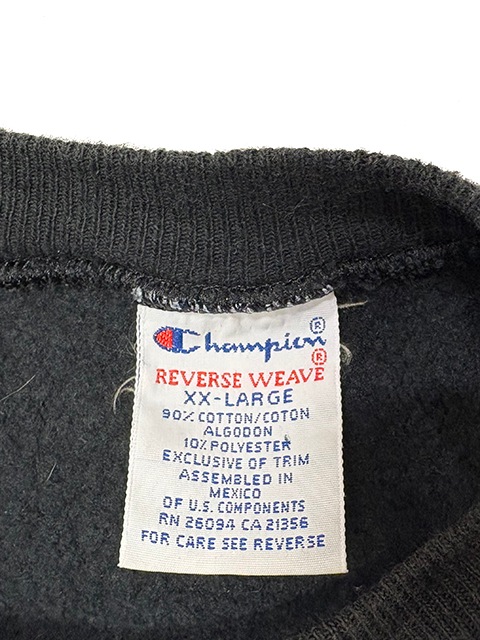 90s��Champion �����ԥ���REVERSE WEAVE CREW NECK SWEAT SHIRTS ��С����������� ���롼�ͥå� �������å� ����ġ�col.BLACK��size:XX-LARGE��IOWA�����ץ���ץ��ȡ��ɽ�������BIG SIZE ��VINTAGE ������ơ����ۡ���šۡ�Ź�޻����Բġ�