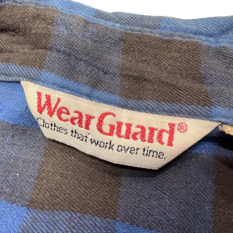 90s��Wear Guard �����������ɡ�L/S Flannel Shirt ���󥰥��꡼�� �ե��ͥ� ����ġ�col:BLUE��size:3XL��Made in U.S.A.���ͥ륷��� ��VINTAGE �ӥ�ơ����ۡ���šۡ�Ź�޻����Բġ�