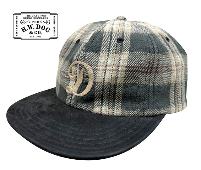 THE H.W.DOG & co. �ɥå���PLAID TWO TONE CAP���ץ쥤�� �ġ��ȡ��� ����åס�˹�ҡ�BLACK �֥�å�