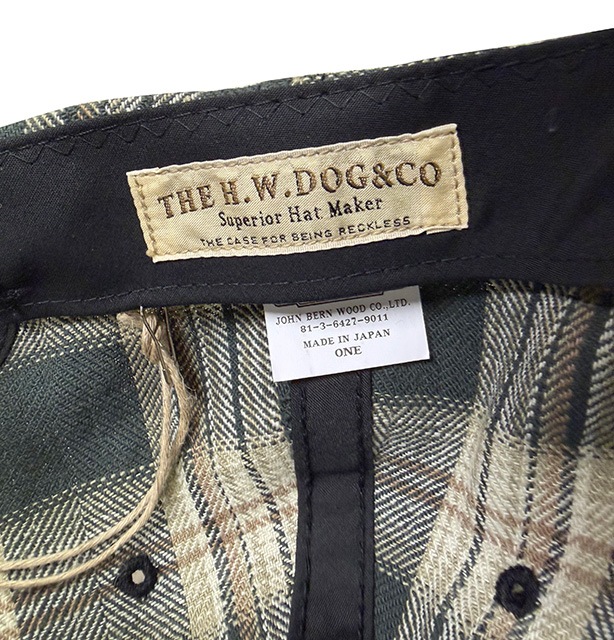 THE H.W.DOG & co. �ɥå���PLAID TWO TONE CAP���ץ쥤�� �ġ��ȡ��� ����åס�˹�ҡ�BLACK �֥�å�