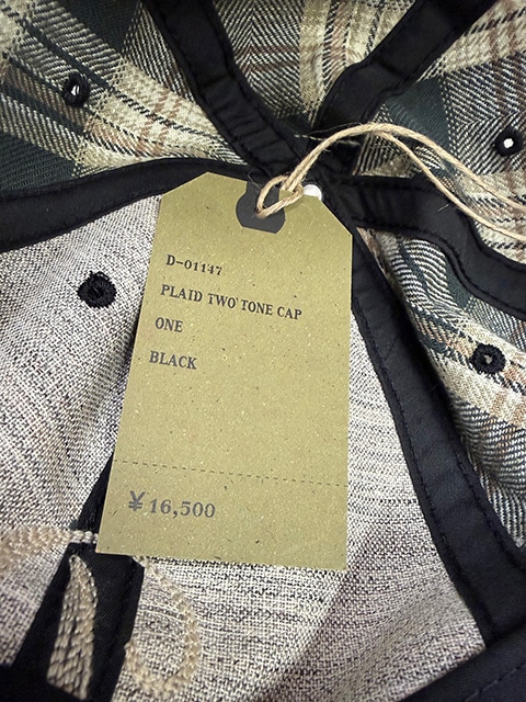 THE H.W.DOG & co. �ɥå���PLAID TWO TONE CAP���ץ쥤�� �ġ��ȡ��� ����åס�˹�ҡ�BLACK �֥�å�
