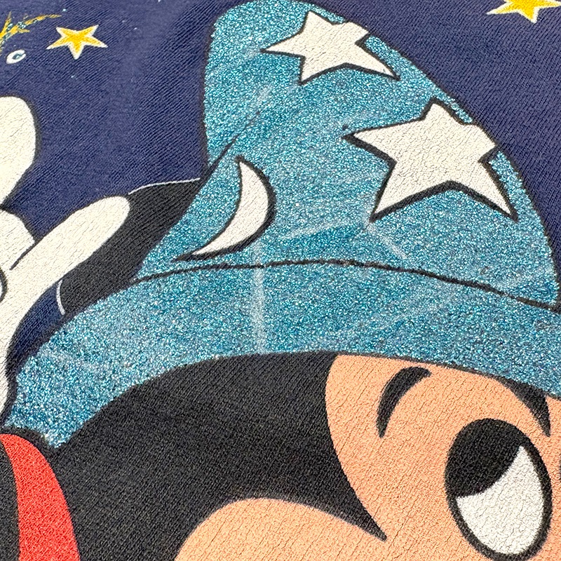 80s��Disney �ǥ����ˡ���FANTASIA �ե��󥿥�����Mickey Mouse T-Shirts �ߥå����ޥ���T����ġ�col:NAVY��size:LARGE��Made in U.S.A. ��VINTAGE �ӥ�ơ����ۡ���š�