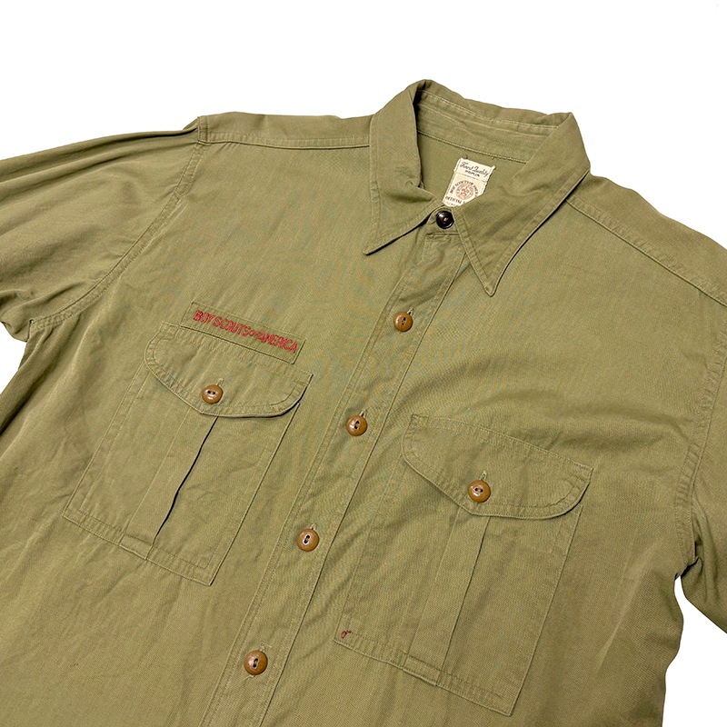 40s��Boy Scouts �ܡ����������ȡ�L/S SHIRTS Ĺµ����ġ��ޥ��դ���col.GREEN��size:ɽ���ʤ�(L-XL����)��Boy Scouts of America ��VINTAGE �ӥ�ơ����ۡ���š�