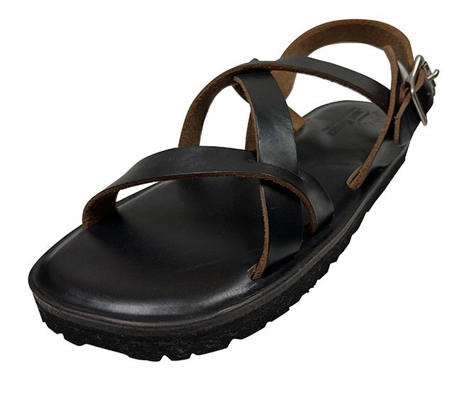 LIGHT MARKER Foot wear �饤�ȥޡ����� �եåȥ���������RISHIKESH SANDAL �ꥷ�������� �쥶�� ������롡BLACK �֥�å���M������(25��26cm)���ϥ�ɥᥤ�ɡ��쥶��������롡KUBIKI LEATHER��LEFT HAND