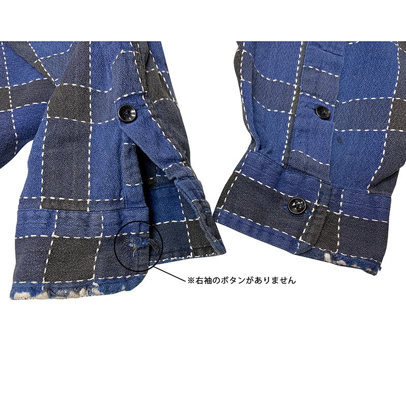 90s��DOUBLE RL ���֥륢���륨�롡STITCH PLAID L/S SHIRT ���ƥå� �ץ쥤�� ���󥰥��꡼�֥���ġ�col:BLUE��size:XL��RRL��Ralph Lauren ��VINTAGE �ӥ�ơ����ۡ���šۡ�Ź�޻����Բġ�