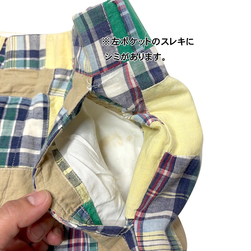 70s��CORBIN �����ӥ�MADRAS CHECK PATCHWORK PANTS �ޥɥ饹�����å� �ѥå���� �ѥ�ġ�col.GREEN�ϡ�size:ɽ���ʤ�(����W34/L28����)����VINTAGE �ӥ�ơ����ۡ���š�