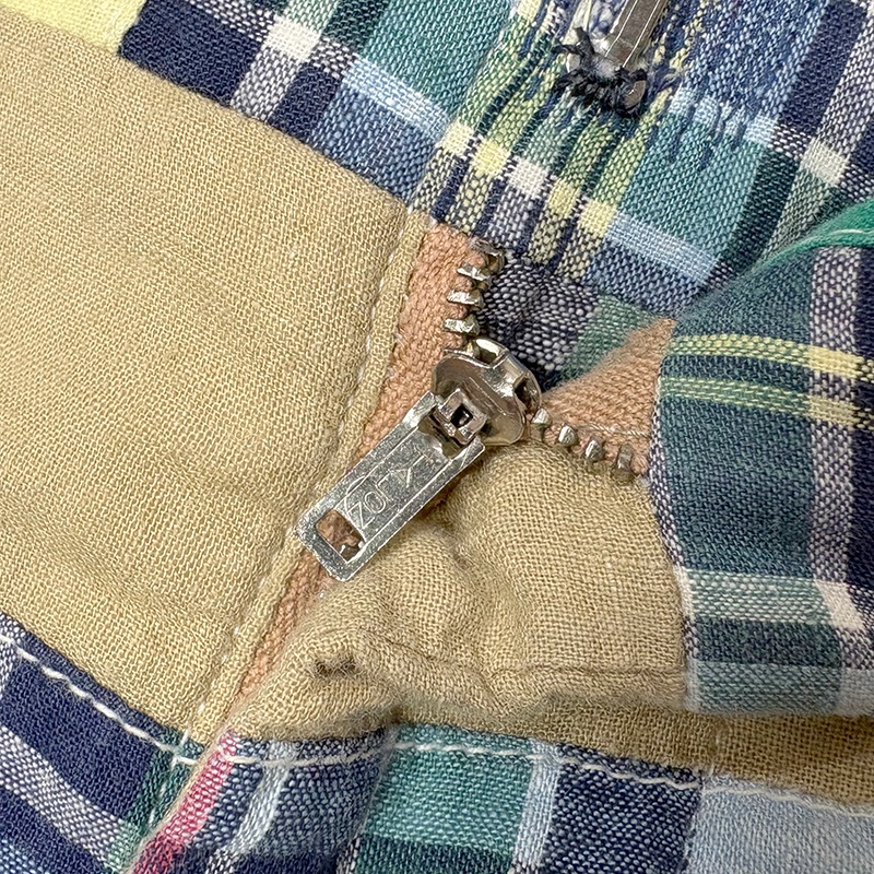 70s��CORBIN �����ӥ�MADRAS CHECK PATCHWORK PANTS �ޥɥ饹�����å� �ѥå���� �ѥ�ġ�col.GREEN�ϡ�size:ɽ���ʤ�(����W34/L28����)����VINTAGE �ӥ�ơ����ۡ���š�