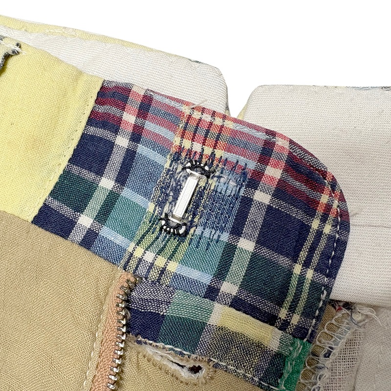 70s��CORBIN �����ӥ�MADRAS CHECK PATCHWORK PANTS �ޥɥ饹�����å� �ѥå���� �ѥ�ġ�col.GREEN�ϡ�size:ɽ���ʤ�(����W34/L28����)����VINTAGE �ӥ�ơ����ۡ���š�