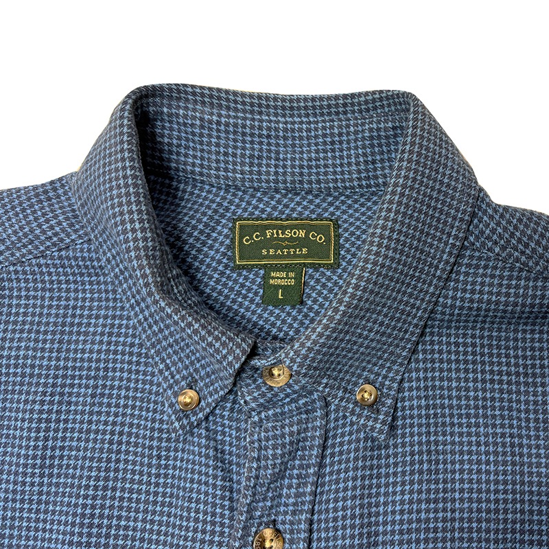 FILSON �ե��륽��LONG SLEEVE SHIRTS ���󥰥��꡼�� ����ġ�col:BLUE CHECK��size:L��COTTON100%����USED �桼���ɡۡ���šۡ�Ź�޻����Բġ�