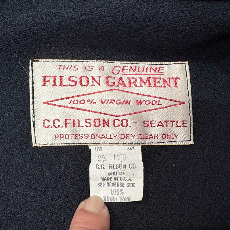 FILSON �ե��륽��MACKINAW WOOL JACKET �ޥå��Ρ� ������ ���㥱�åȡ�col:DARK NAVY��size:M��100�� VIRGIN WOOL��Made in U.S.A.����USED �桼���ɡۡ���š�
